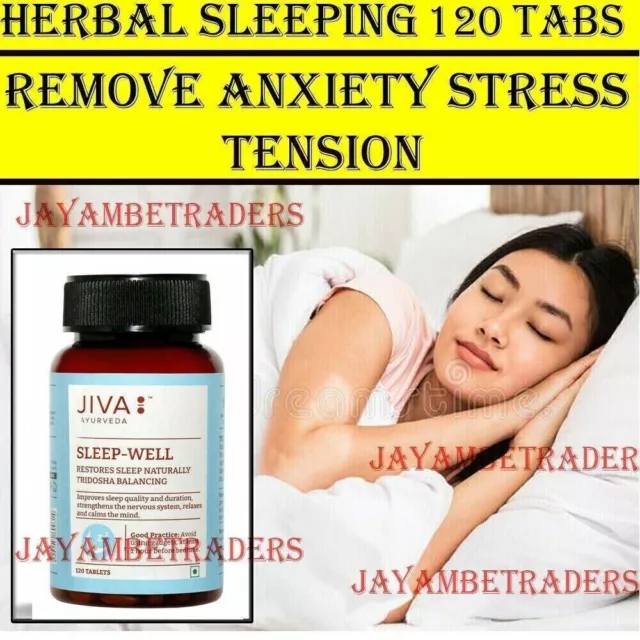 Jiva Ayurveda Sleep-Well 120 Tabletas Restaurar Sueño Natural Reducir Estrés Ansiedad