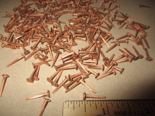 100 - 1/2" Long Copper Canoe Building-Repair Nails -Tacks, N.o.s., Crafts & More