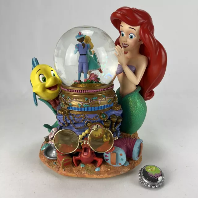 Little Mermaid Disney Snow Globe Under the Sea Song Damaged On Back