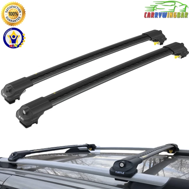 BLACK ROOF RACK Cross Bars Perfect For Jeep Patriot With Raised Rails