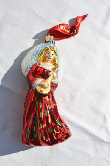 Vintage Waterford Holiday Heirlooms Angel w/ Lyre Xmas Ornament # 148368 NEW