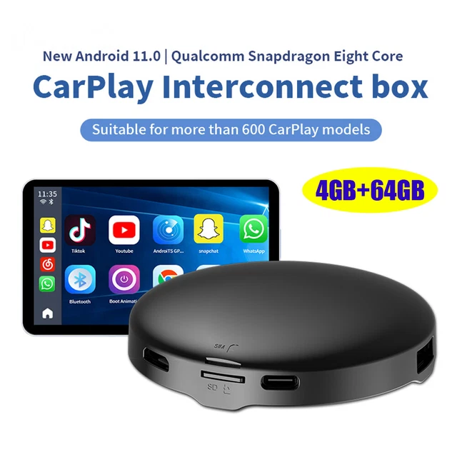 1PC Wireless Carplay to Android 4+64G Car SUV Smart Box Eight Core Android 11.0