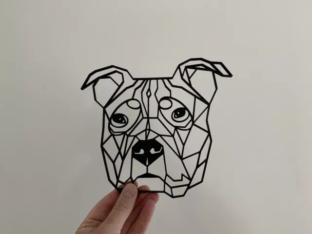 Geometric Staffordshire Bull Terrier Dog Wall Art Decor Hanging Decoration
