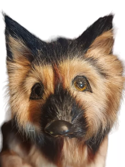 Realistic Looking Dog German Shephard Puppy Rabbit Fur Figurine 4.5"
