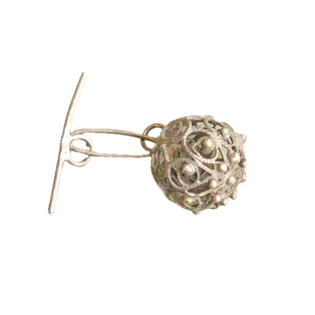 Bouton Bijou Vintage - Couleur Or, Motif Fleur En Relief Avec Cristaux - Ancien, Occasion Bon état