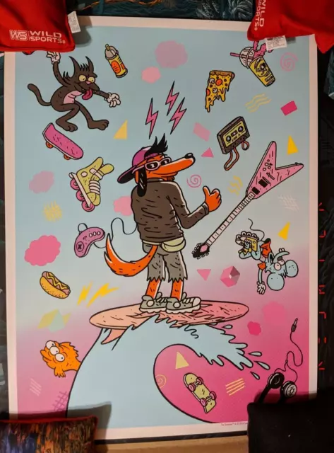 Poochie Poster Print by Jeremy Tinder The Simpsons Itchy Scratchy Silkscreen