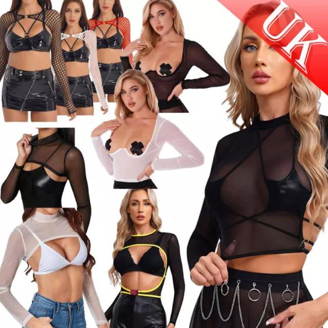 Womens Mesh Cami Bra Nipples Hollow Out Crop Top Bra Sexy Vest