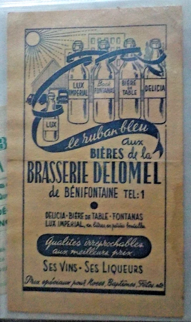 Buvard Ancien Biere Brasserie Delomel Benifontaine 2