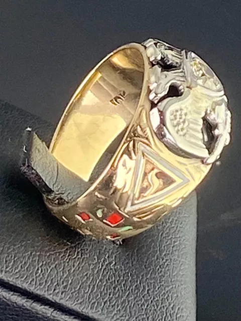 Early 1900’s Masonic Ring, Diamond, 10K Gold, 32 Degree 3