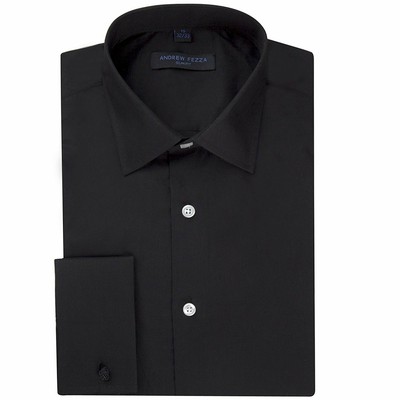 Andrew Fezza Men's Flex Collar Slim Fit French Cuff Solid Dress Shirt - Closeout