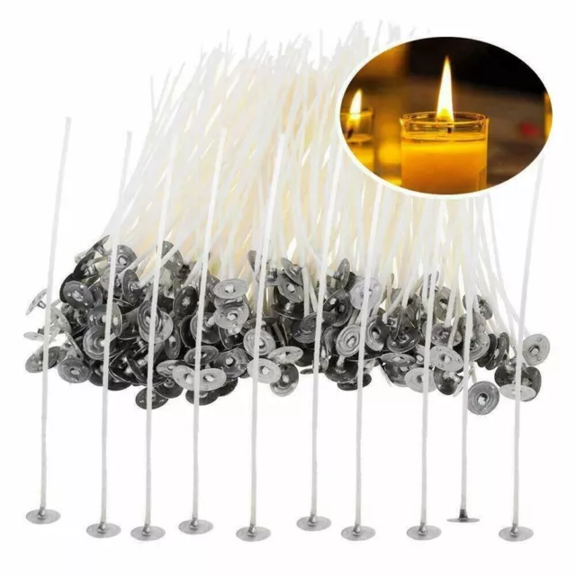 20Pcs 200mm Long Pre Waxed Wicks For Candle Making With Metal Sustainer DIY