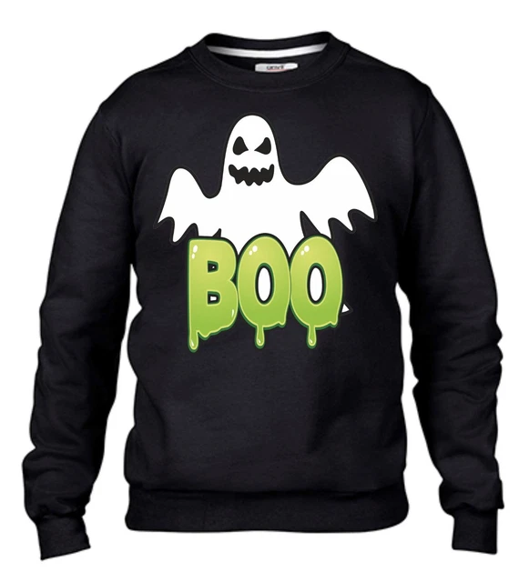 Felpa Da Uomo- Donna Fashion Girocollo Con Stampa Boo