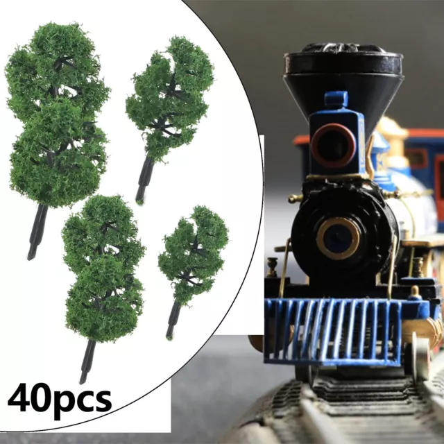 40* Deep Green Model Trees N Gauge Railway Building Scenery Layout Scale 1:250