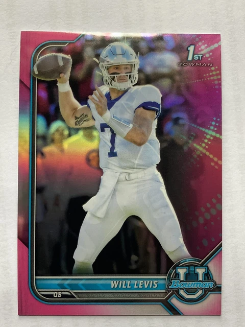2022 WILL LEVIS 1st Bowman Pink Refractor - Kentucky Wildcats Tennessee Titans