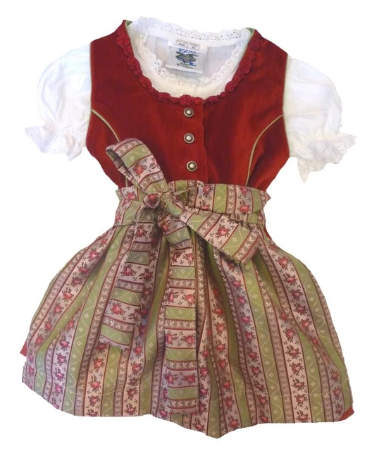 Ragazza Dirndl Camicetta & Rosenschürze Tg. 80 86 104 110 116 128 134 140 146