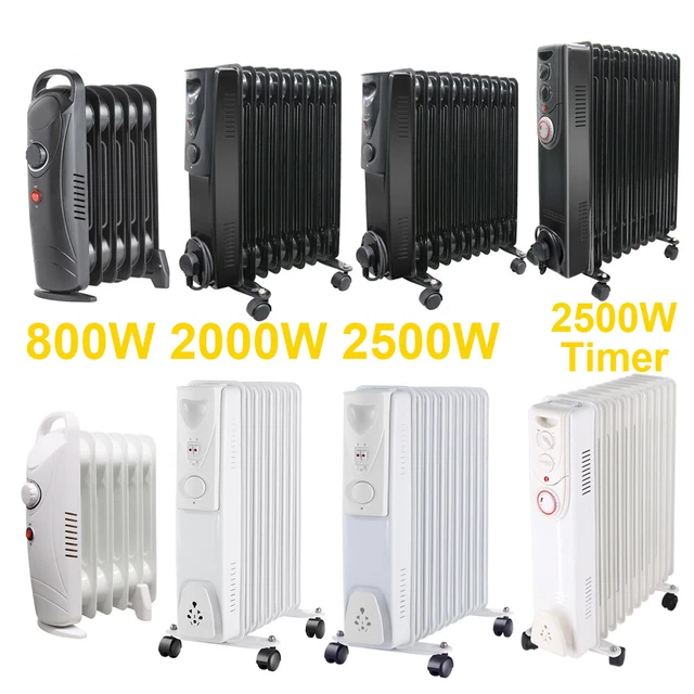 OIL FILLED RADIATOR Portable Electric Heater Thermostat 6 7 9 11 Fin ...