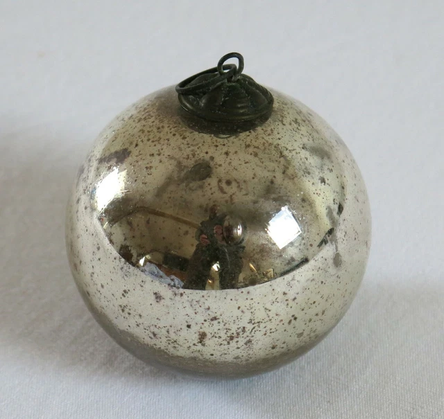 ANCIENNE BOULE DE Noel Grappe Raisin Verre Eglomise Mercurise Argent Epoque Xix EUR 100,00 - FR