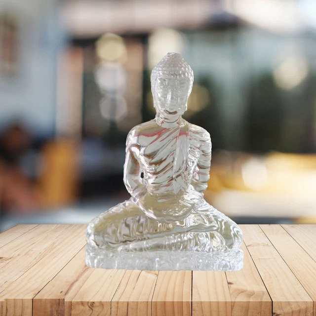 Buddha Statue Transparent 3''x2.4'' Home Decor Figurine Dashboard Sakymuni statu