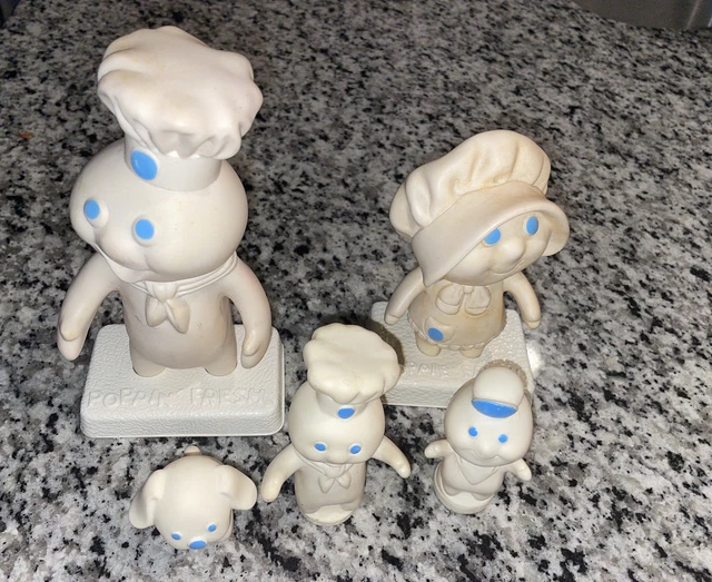 Vintage 1971 1972 Pillsbury Doughboy, Poppie, And Family Fresh Vinyl Dolls (VG)