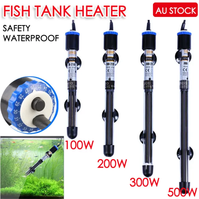 100W-500W Aquarium Submersible Fish Tank Heater Auto Water Thermostat AU