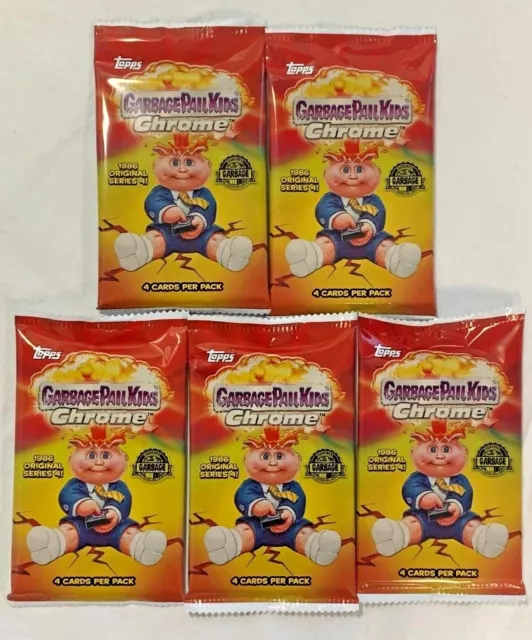 5 PACKS Topps 2021 GPK Garbage Pail Kids CHROME Series 4 Trading Card Set Foil