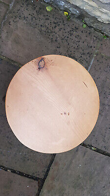 Quirky Vintage Round Topped Stool on Straight Legs with Turned Feet Pine + Beech 2