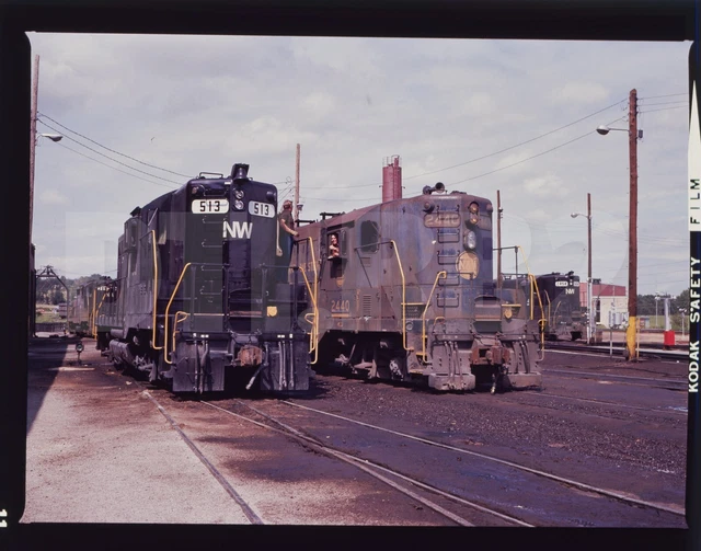 N&W Norfolk Western 513 Kansas City Mo Missouri Medium Format Transparency