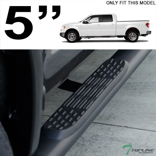 Topline For 2009-2014 F150 Super Crew 5" Oval Side Step Nerf Bars - Matte Black
