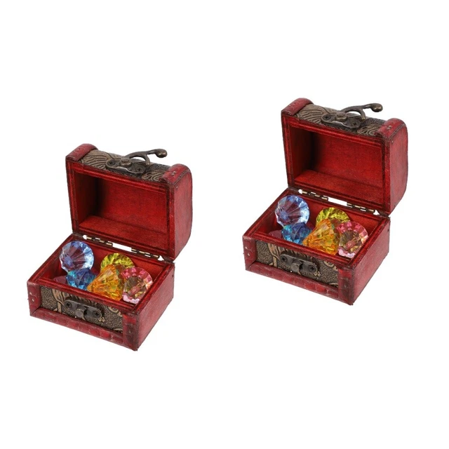 2 set petto pirata tesoro con pietre preziose scatole ricordo bambini giocattoli
