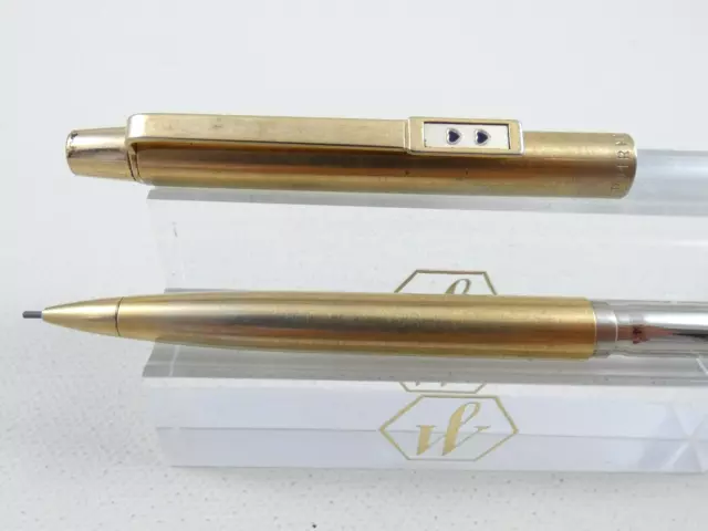 Vintage Papermate Double Heart Brushed Gold Pencil, GT, Lead & Working "Ex Cond"