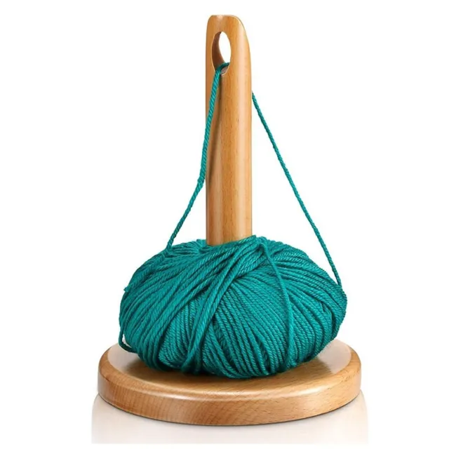 Wood Yarn Holder for Knitting Crochet with Hole Knitting Embroidery Accesso F2L4