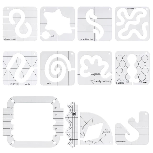 USING MEANDER ACRYLIC FreeMotion Sewing Quilting Templates Template