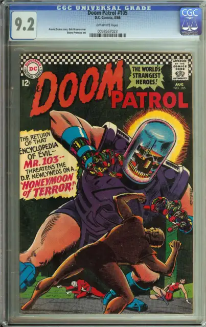 Doom Patrol #105 Cgc 9.2 Ow Pages // Bob Brown Cover 1966