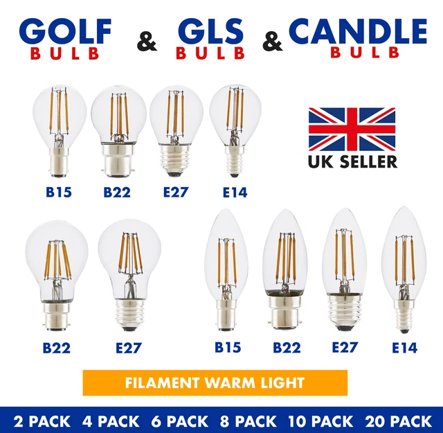 Vintage Filament LED Edison Bulb NON Dimmable E14 E27 Decorative Industrial A+