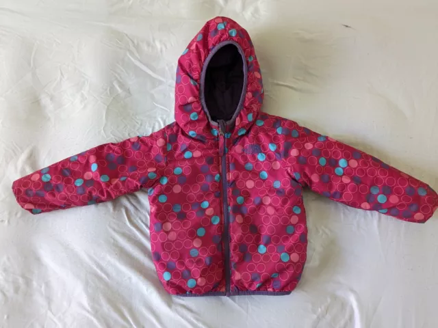 The North Face Toddler 4T Girl's Reversible Puffer Coat Jacket Pink Polka Dots