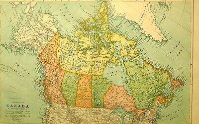 Columbia Ancien Carte De Canada Brunswick Manitoba Athabasca Britannique Columbia 1893 