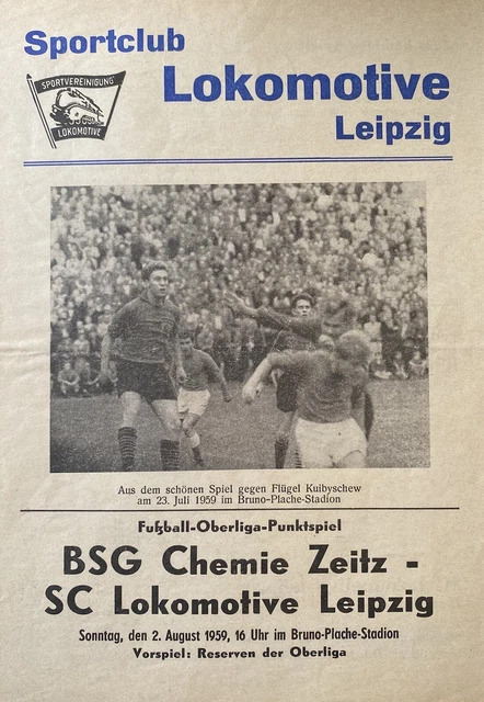 RAR Orig. Programm BSG Chemie Zeitz ASK Vorwärts Berlin 15.11.1959 DDR Oberliga