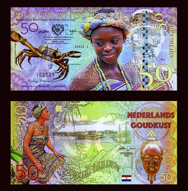 Netherlands Guinea (Ghana), 50 Gulden, 2016, Private Issue POLYMER, UNC Crab