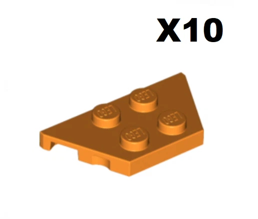 Lego ® Lot 10 Ailes Ailerons 2x4 Wings Plate Wedge Orange 51739 NEW