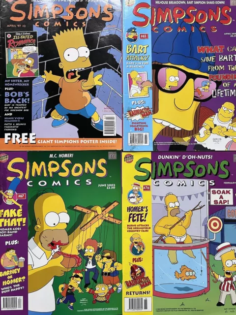 Bongo Comics The Simpsons Bundle X 4 Matt Groening 2000s include issue 2