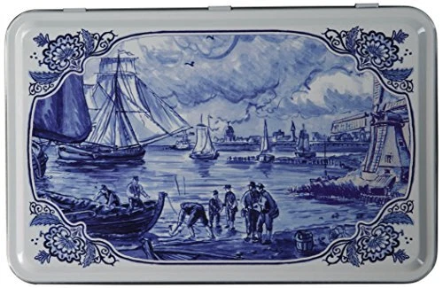 Hellema - Speculaas Spiced Gourmet Cookies in Delft Tin Dutch 14 Oz.