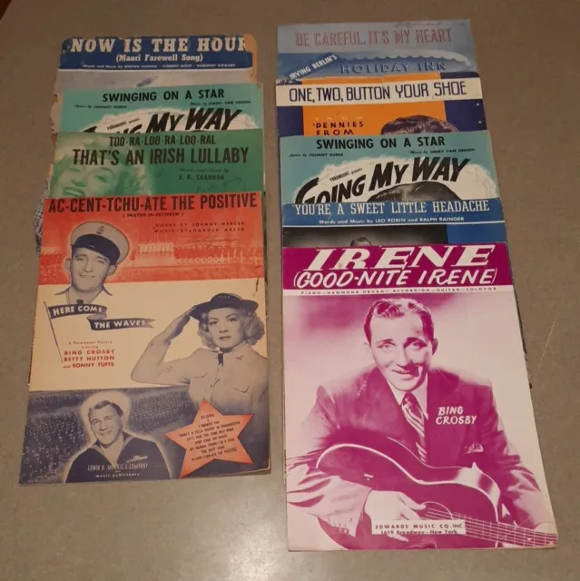 Vintage Sheet Music Bing Crosby  Lot Of 9