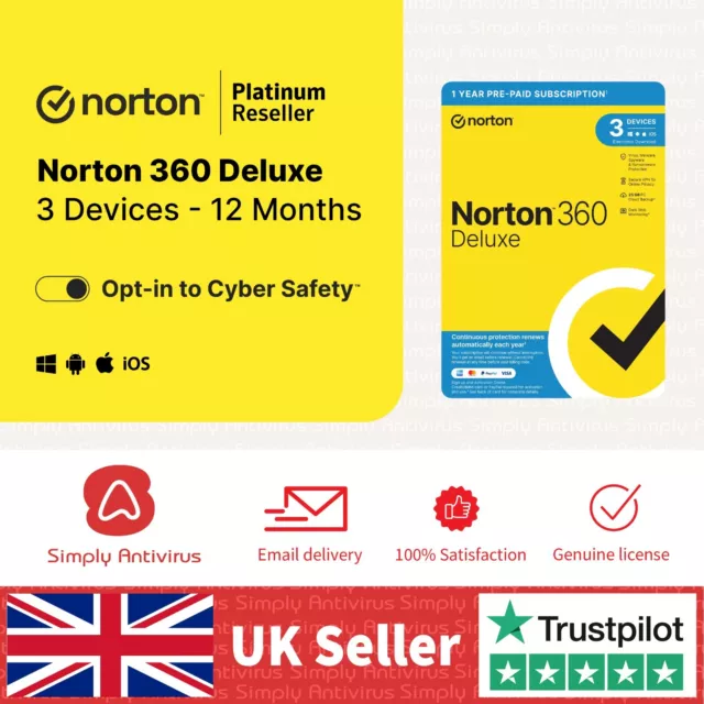 Norton 360 Deluxe Antivirus 2024 Vpn 3 Appareils 1 An 5 Minutes Email Livraison