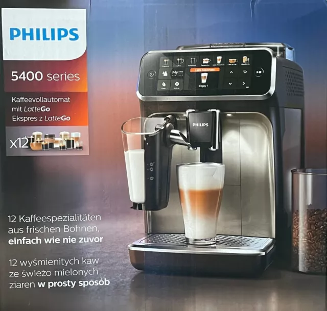Philips EP5447/90 Kaffeevollautomat, 12 Kaffeespezialitäten, LatteGo - NEUWARE