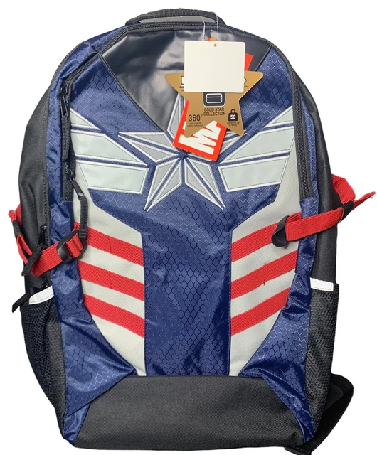 Captain america civil war distressed shield backpack top