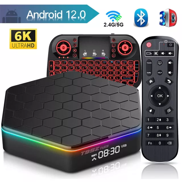 2024 Super Upgraded T95Z Plus Android 12 TV Box Quad Core 4K 6K Free Channels