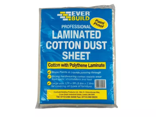 Everbuild - Laminated Cotton Dust Sheet 3.6 x 2.7m