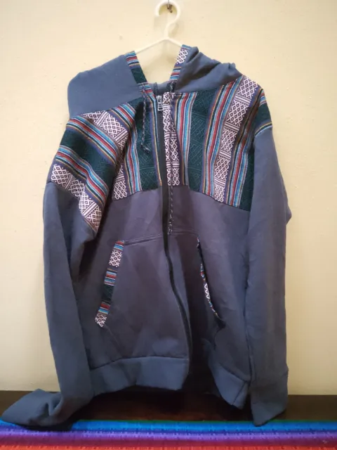 JS01 Guatemalan Textile Open Hood,  Sweater a Unique Style Guatemalan Hoodie
