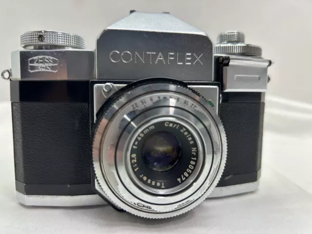 Zeiss Ikon Contaflex II ca 1954 w/ Tessar 45mm f/2.8 fixed (NJL025827)