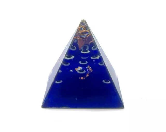 Evil Eye Orgonite Pyramid Hamsa Hand Charm Blue Nazar Resin Inlay Table Ornament 2